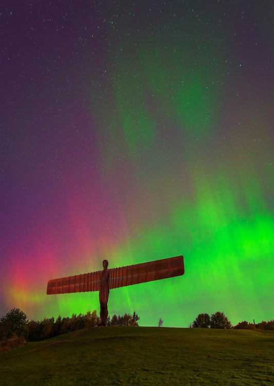 Epic Aurora over the Angel of the North.