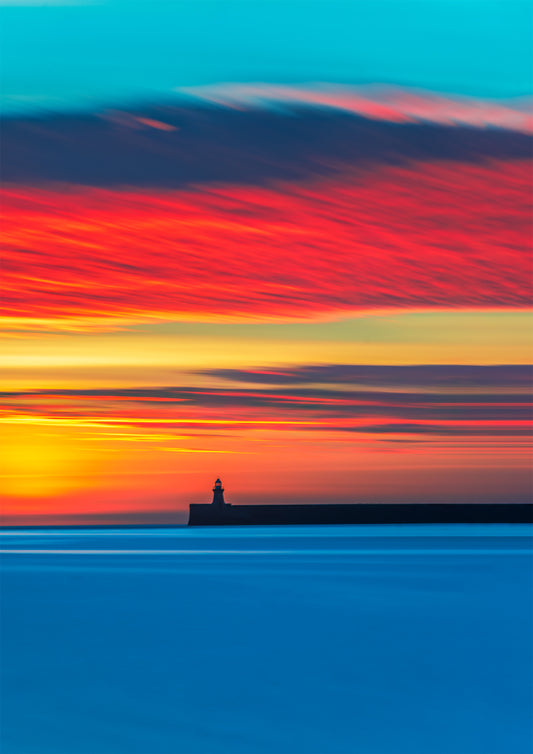Fabulous sunrise sky over the mouth of the Tyne