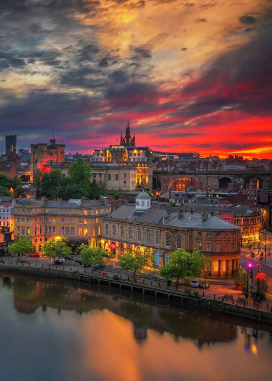Colours over Castle Keep after sunset.