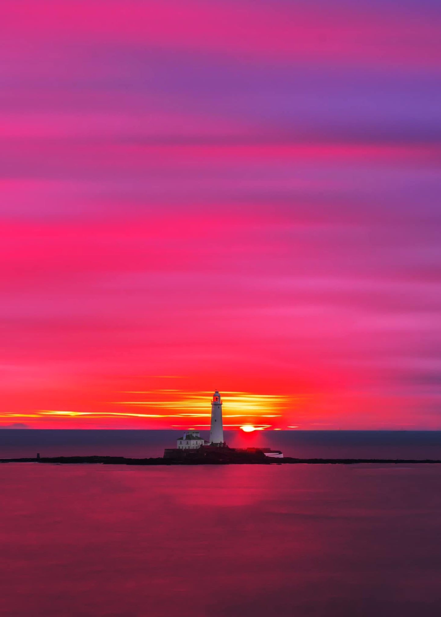 St.Mary’s Lighthouse pretty in pink.