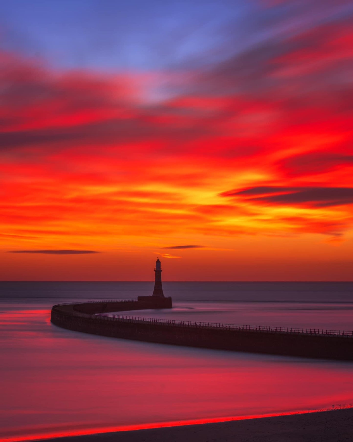 Beautiful sunrise colours over Roker Lighthouse.