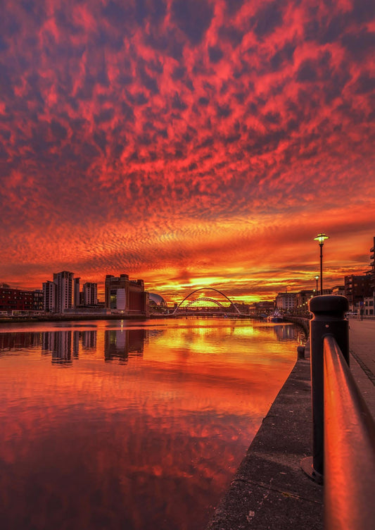 Incredible post sunset skies over Newcastle.