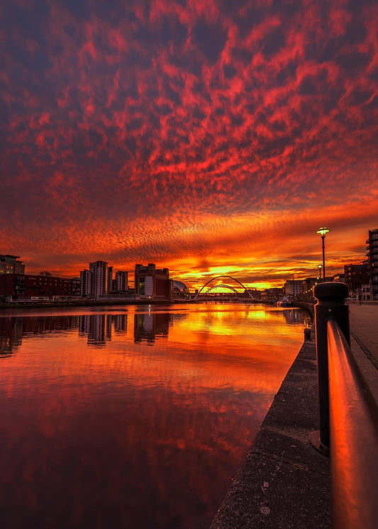 Incredible post sunset skies over Newcastle.