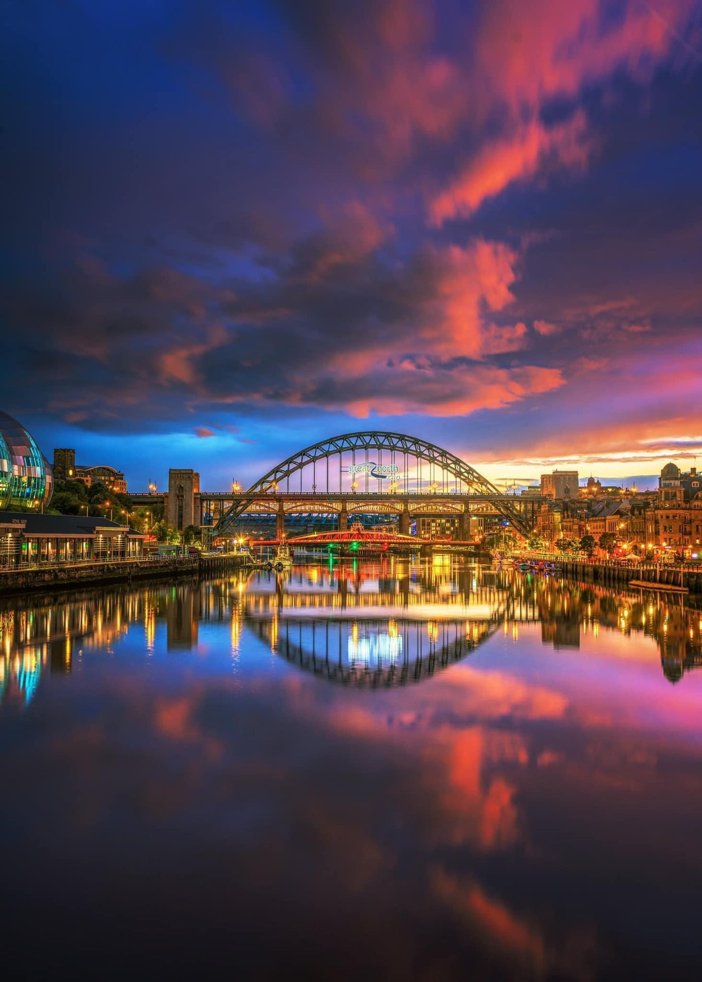 Late evening reflections on the Tyne.