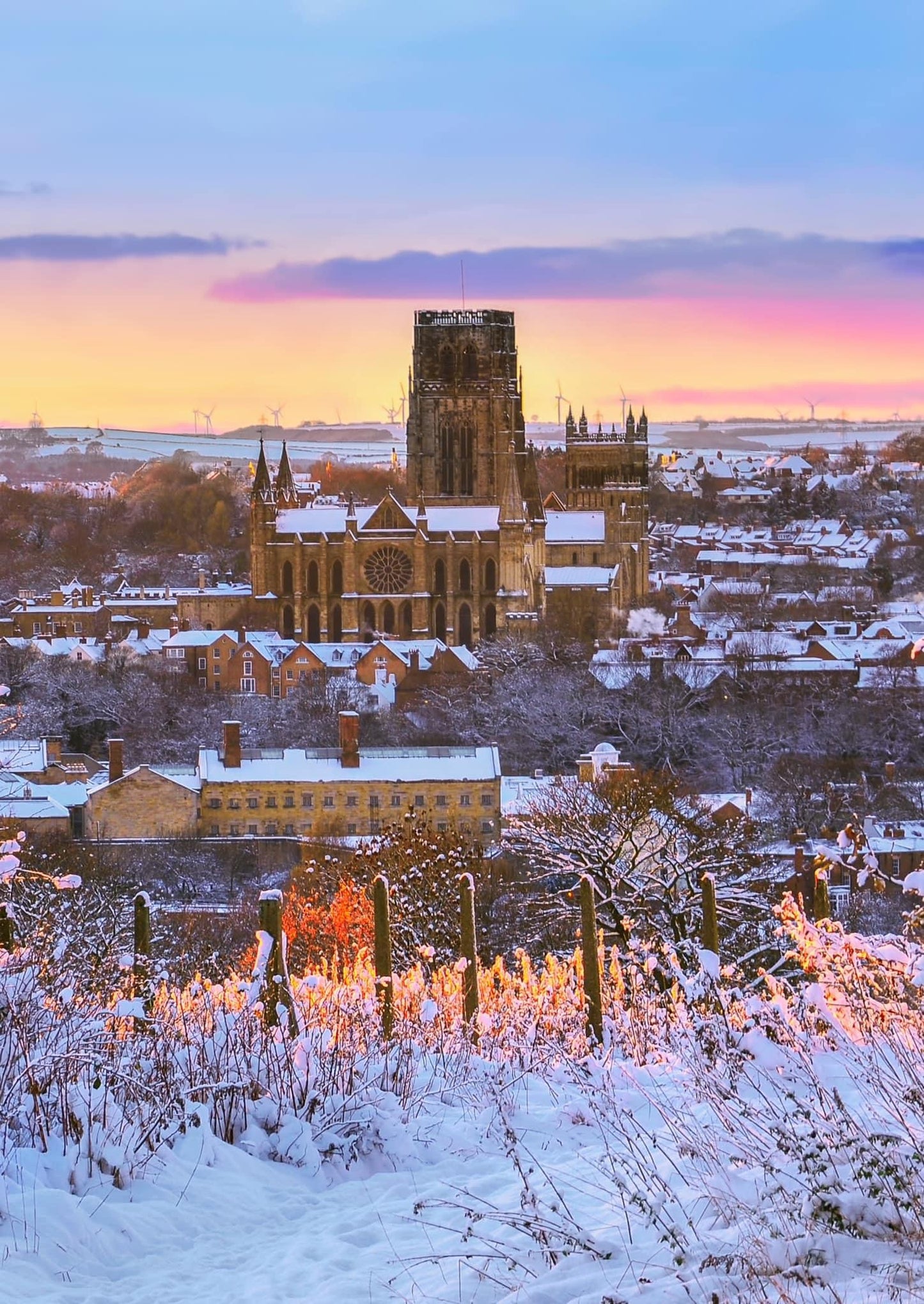 A snowy View of Durham Cathedral.