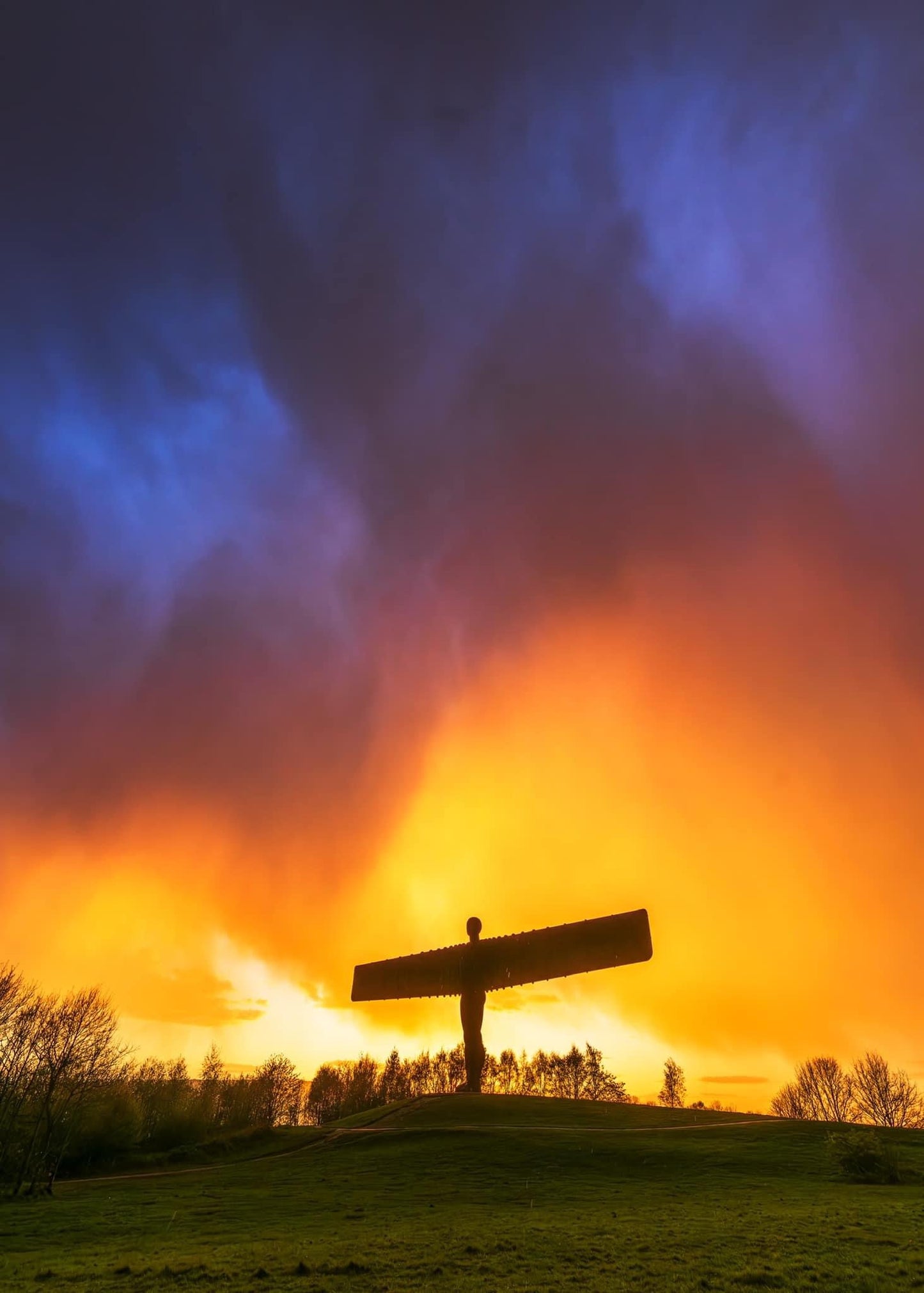 Incredibly dramatic sunset at the Angel of the North.