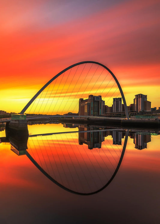 Beautiful sunrise on Newcastle quayside.