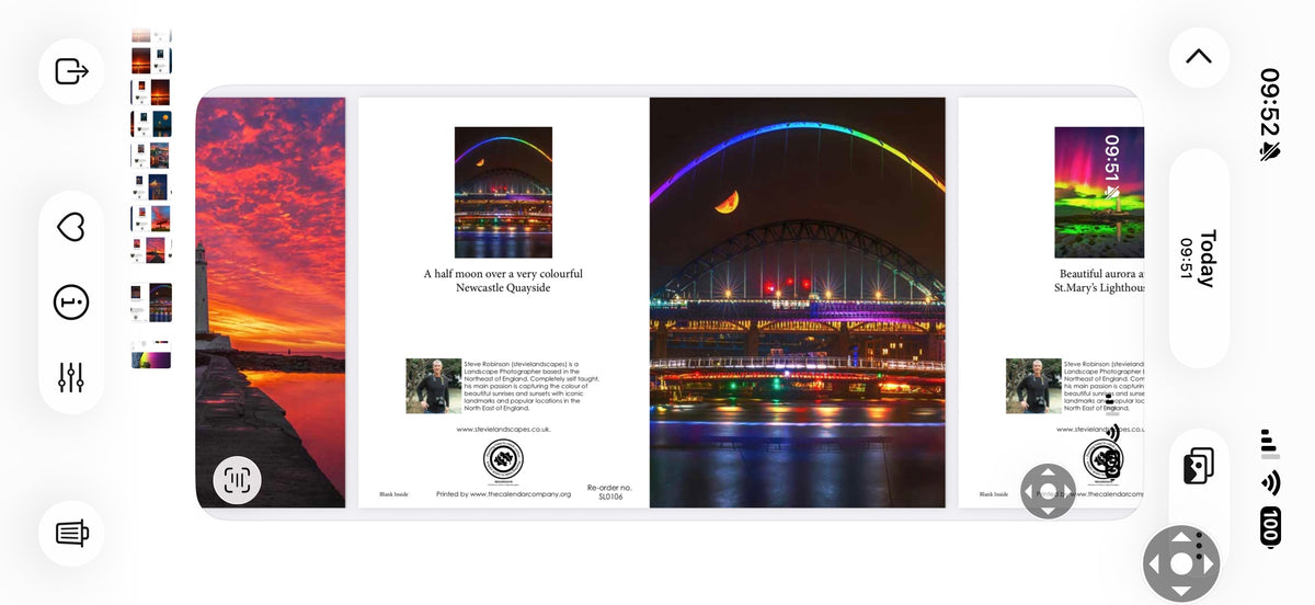 A half moon over a very colourful Newcastle Quayside.