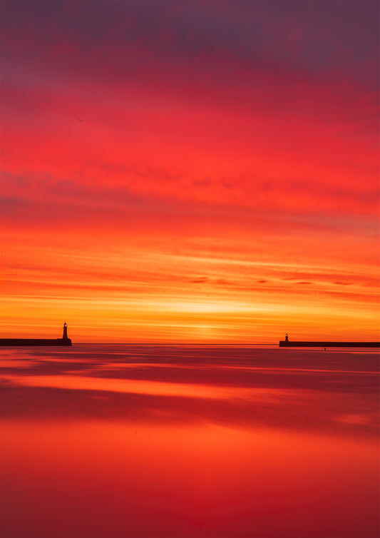 Glorious sunrise from the Mouth of the Tyne.