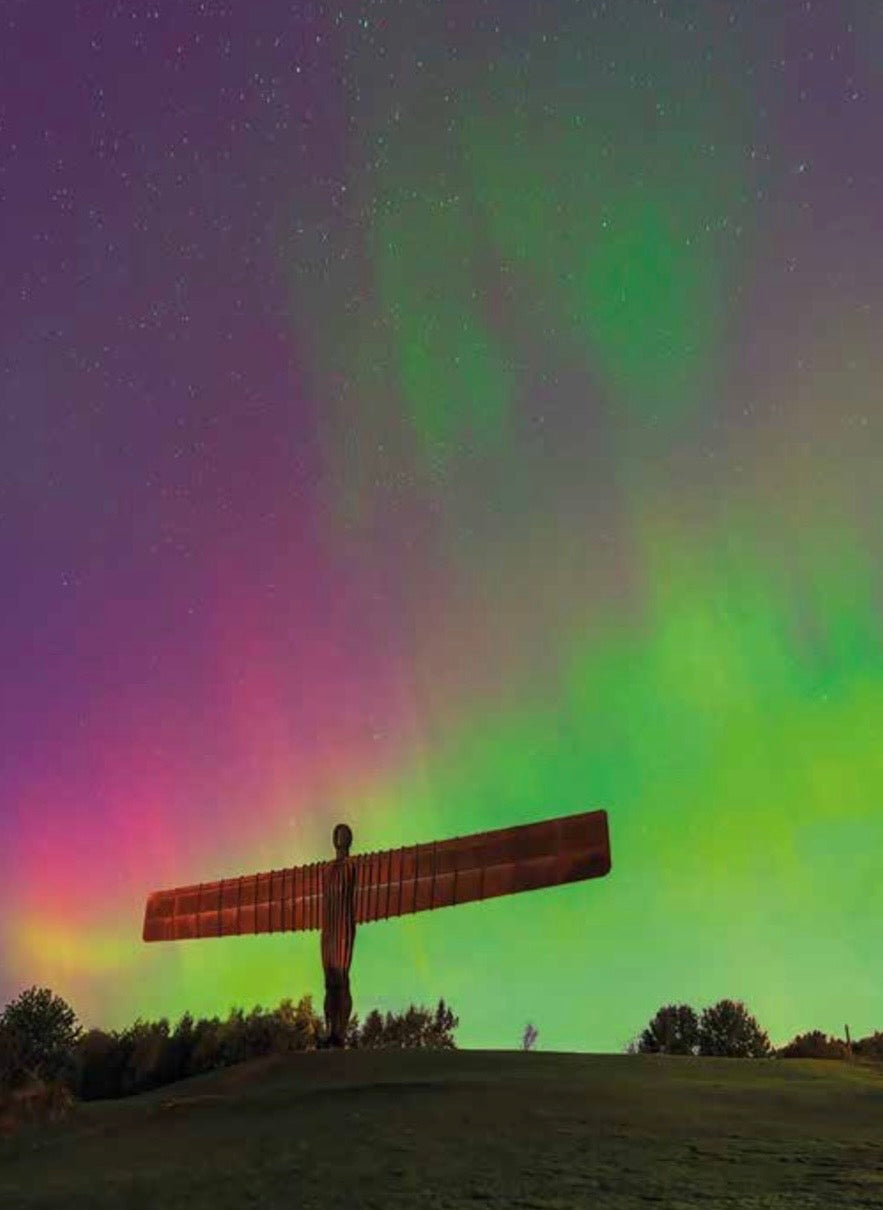 Aurora over the Angel of the North.