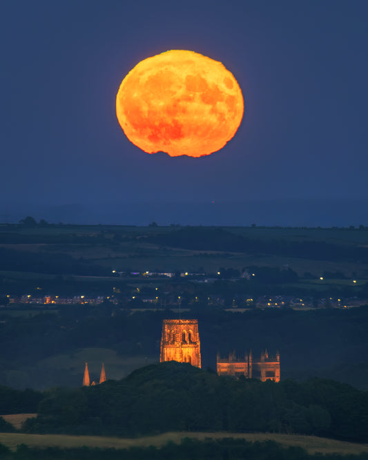 Big moon over Durham Cathedral.