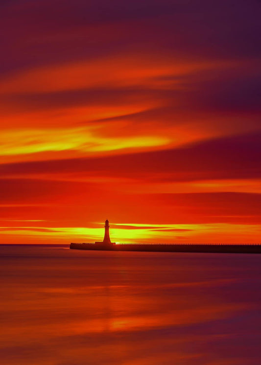 Glowing sunrise over Roker.