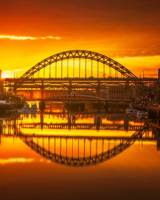 Dramatic sunset sky on Newcastle Quayside.