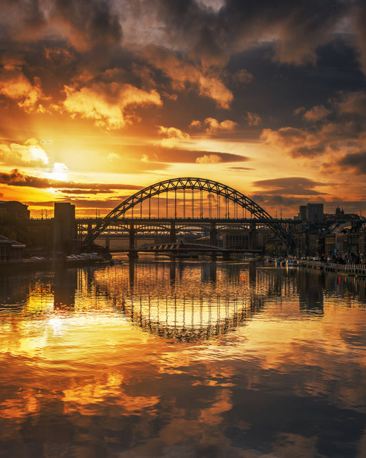 Reflections of a very dramatic sky over the Tyne.