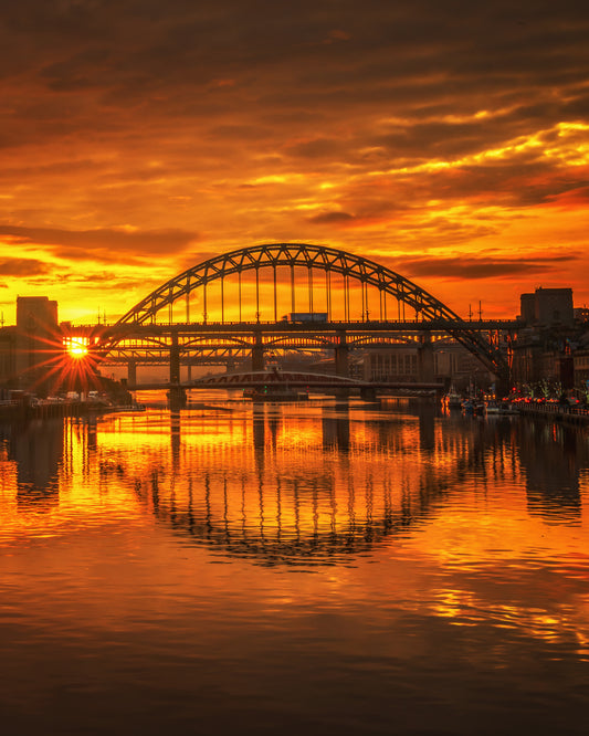 Golden sunset over the Tyne