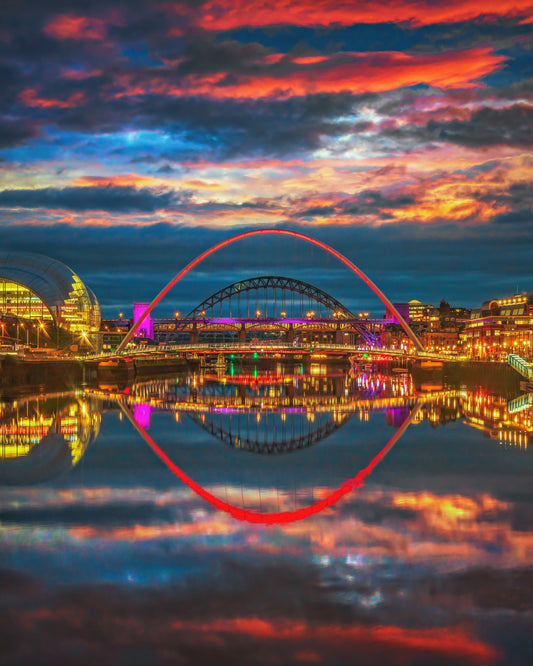 Night Reflections on Newcastle quayside.