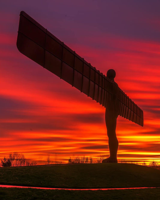 Glorious sunset at the Angel of the North