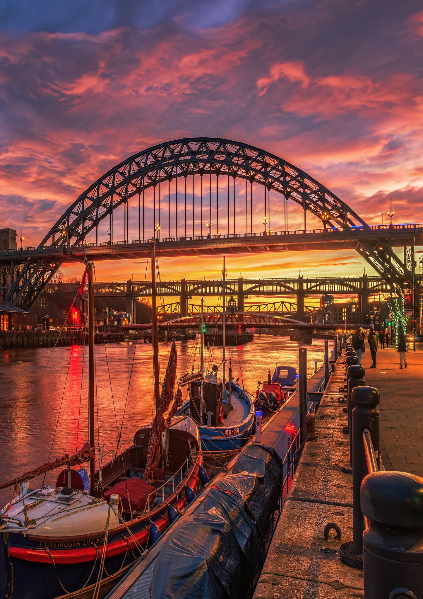 Surreal late evening sky over Newcastle.