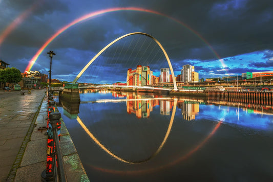 Rainbow around Millennium Bridge.