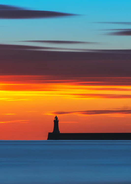 Long exposure of a Colourful Tynemouth sunrise.