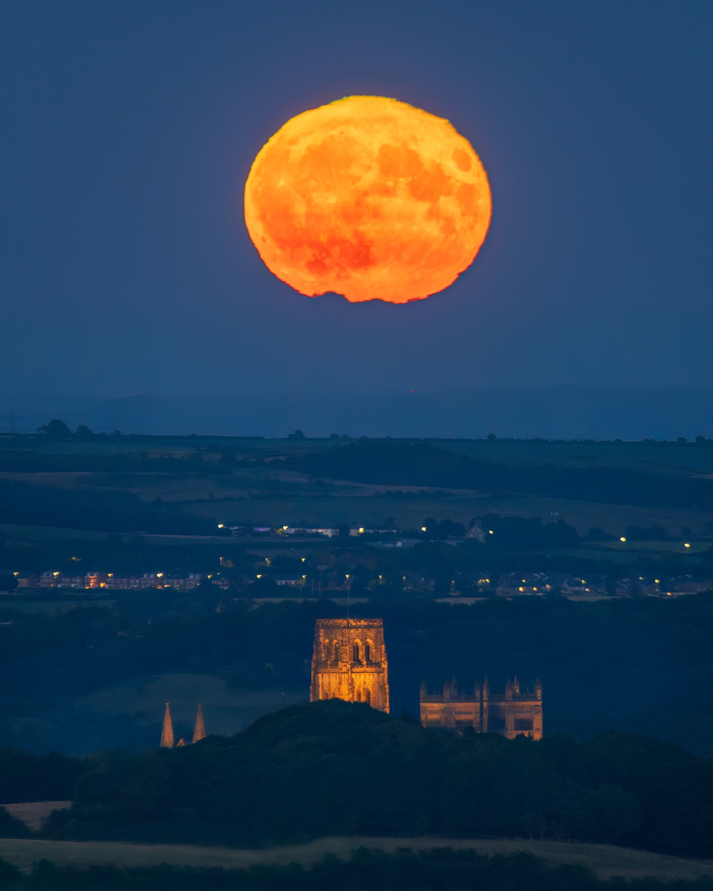 Big moon over Durham Cathedral.