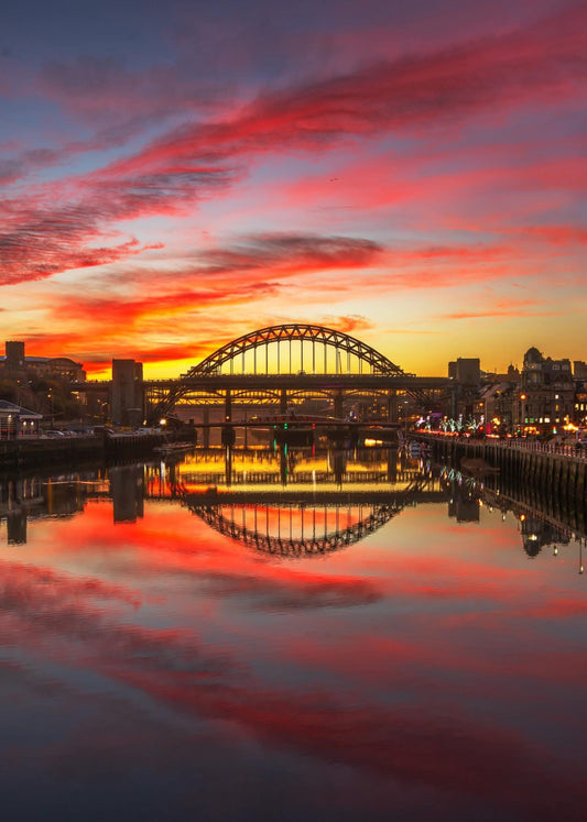 Fabulous sunset sky on Newcastle Quayside.