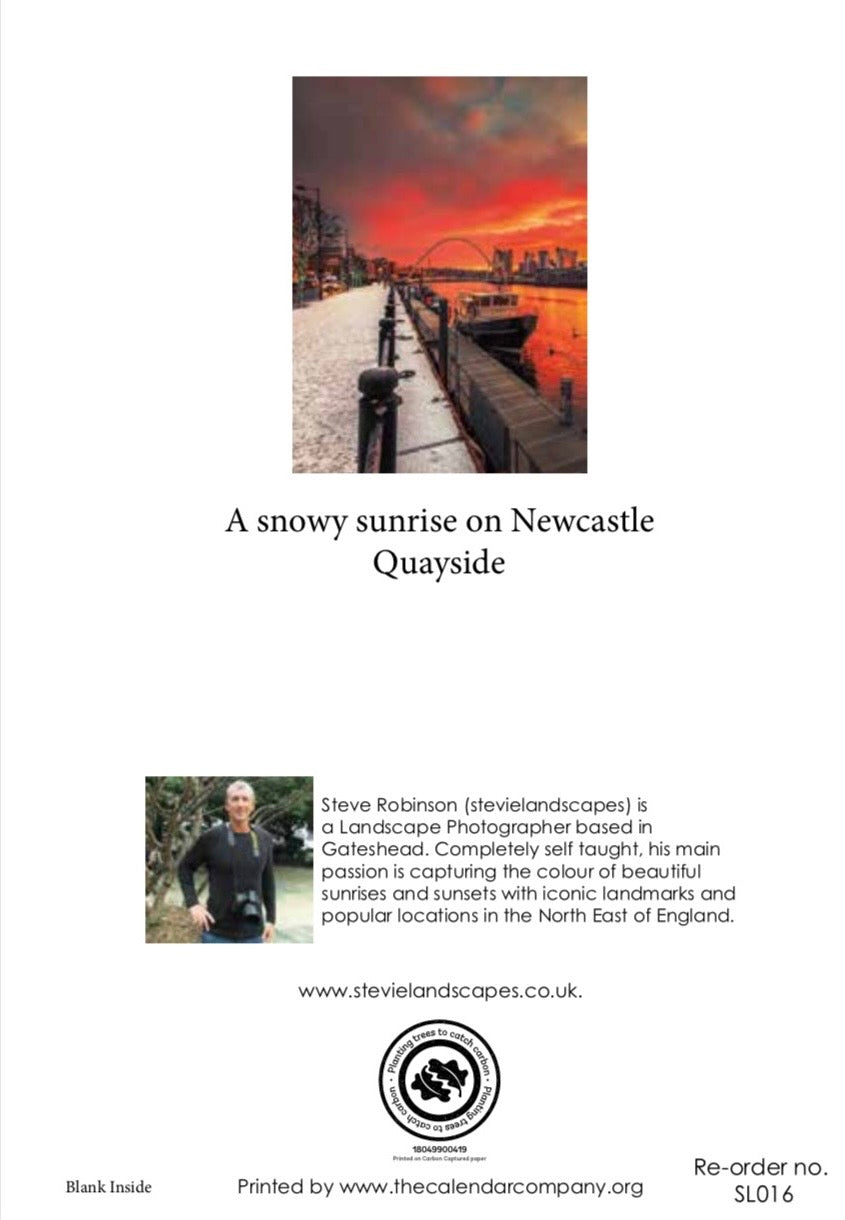 A snowy sunrise on Newcastle Quayside.