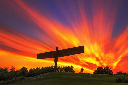 Long exposure streaky sky at the Angel of the North