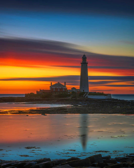 Colourful skies over St.Mary's Lighthouse