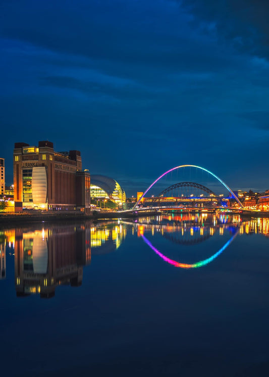 Millennium Bridge reflections just before dark.