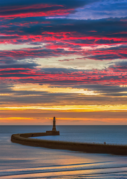 A colourful sunrise over Roker Pier.