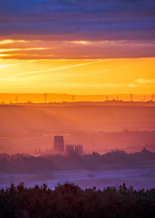 Sunrise colours over Durham Cathedral.