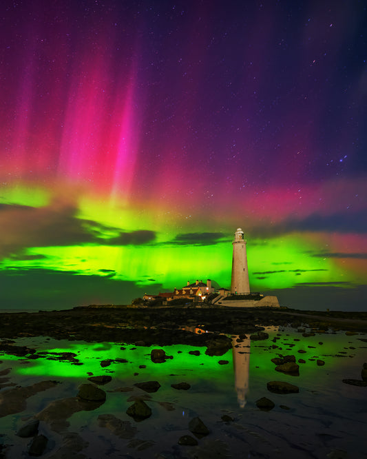 Beautiful Aurora at St. Mary's Lighthouse
