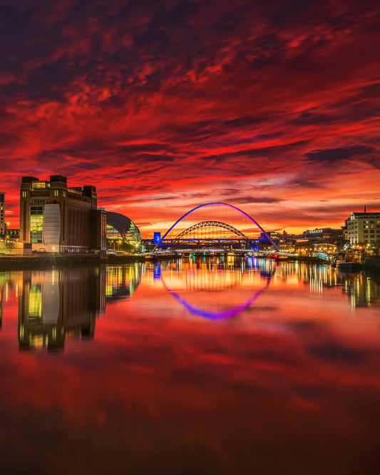 Incredible otherworldly sky on the quayside in Newcastle.