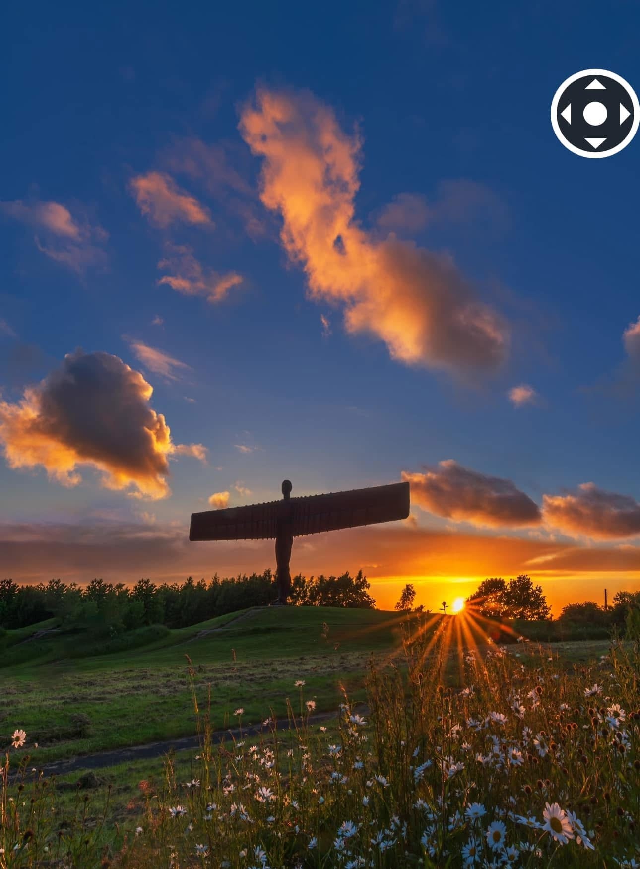 A springtime sunset at the Angel of the North.