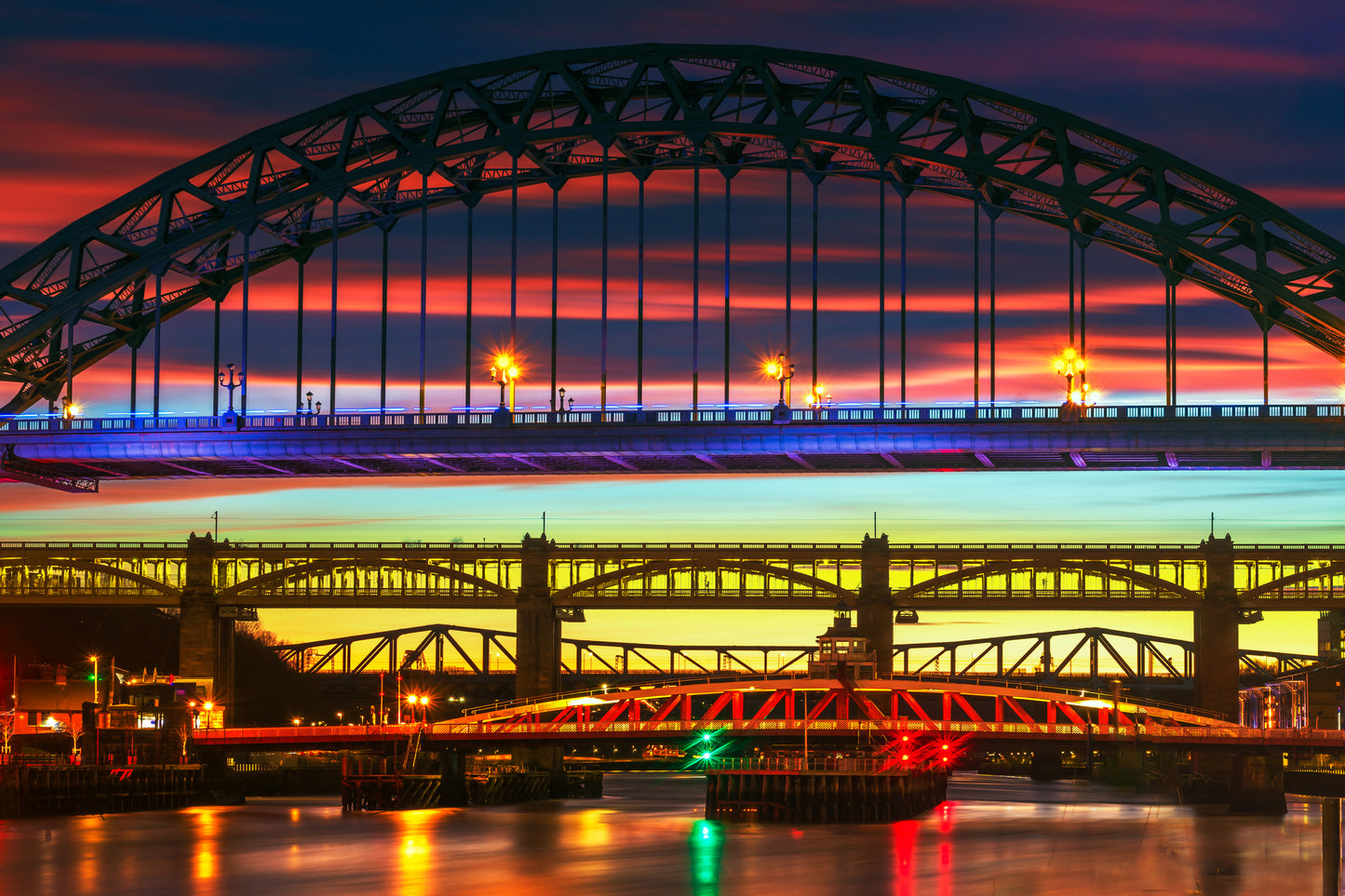 Bridges and sunset colours