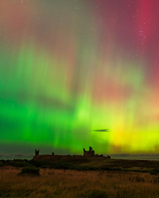 Aurora at Dunstanburgh Castle