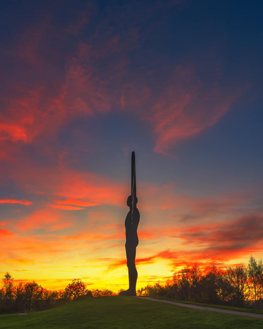 Citrus sunset sky at the Angel of the North.