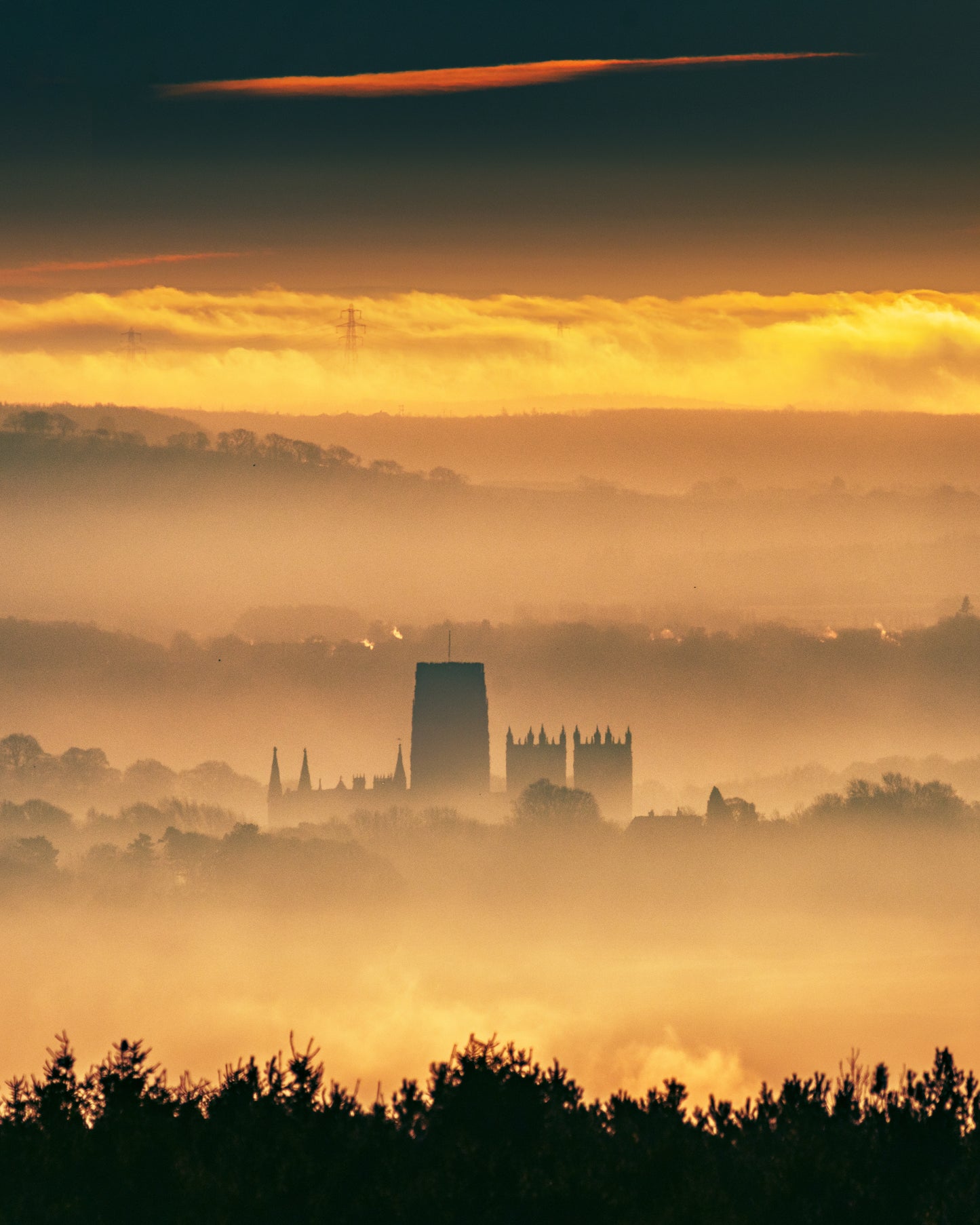Durham Cathedral in the mist.