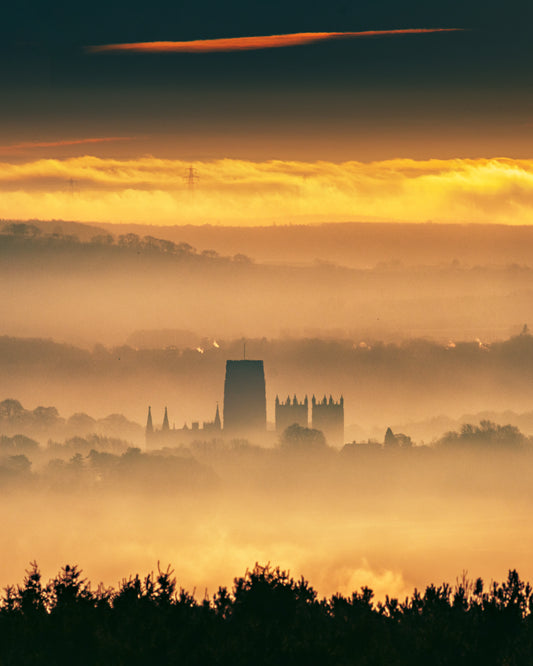 Durham Cathedral in the mist.