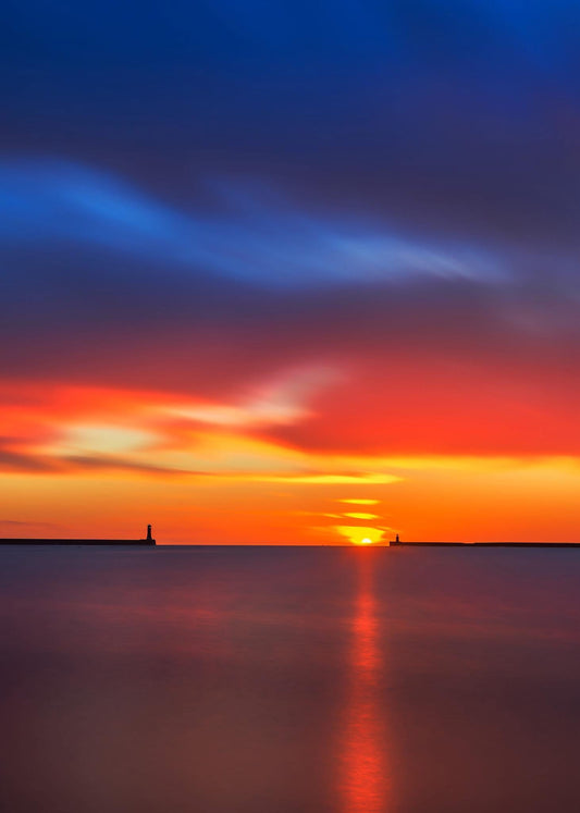 A dreamy looking sunrise from The Mouth of the Tyne.
