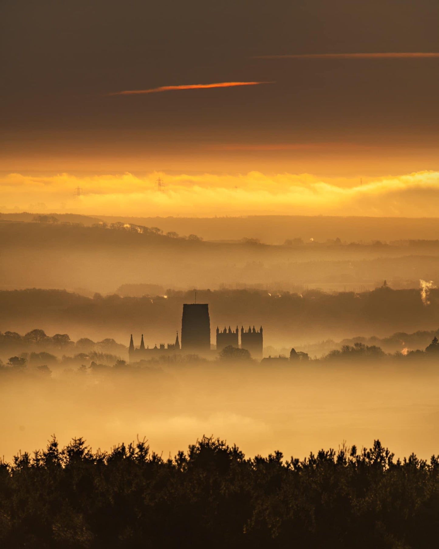 Durham Cathedral in the mist.