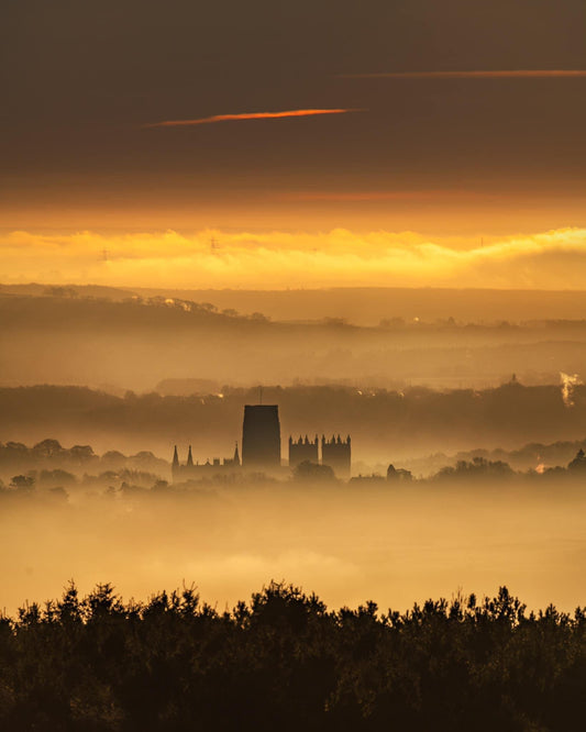 Durham Cathedral in the mist.