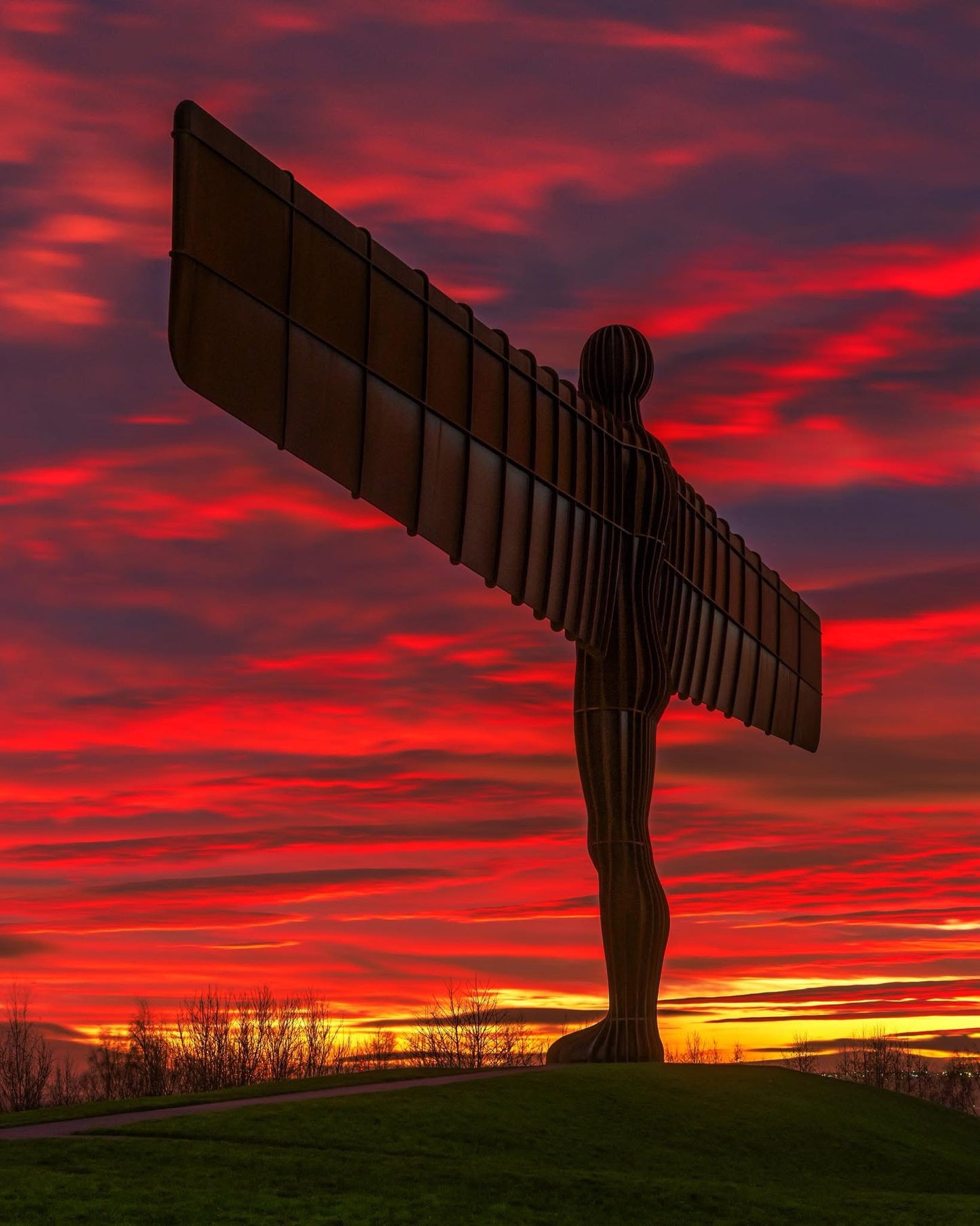 An epic sunset at the Angel of the North