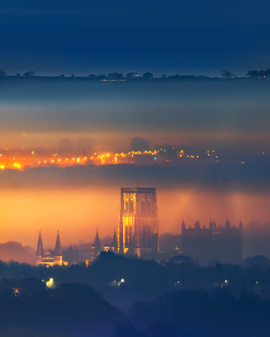 Durham Cathedral Glowing in the evening mist.