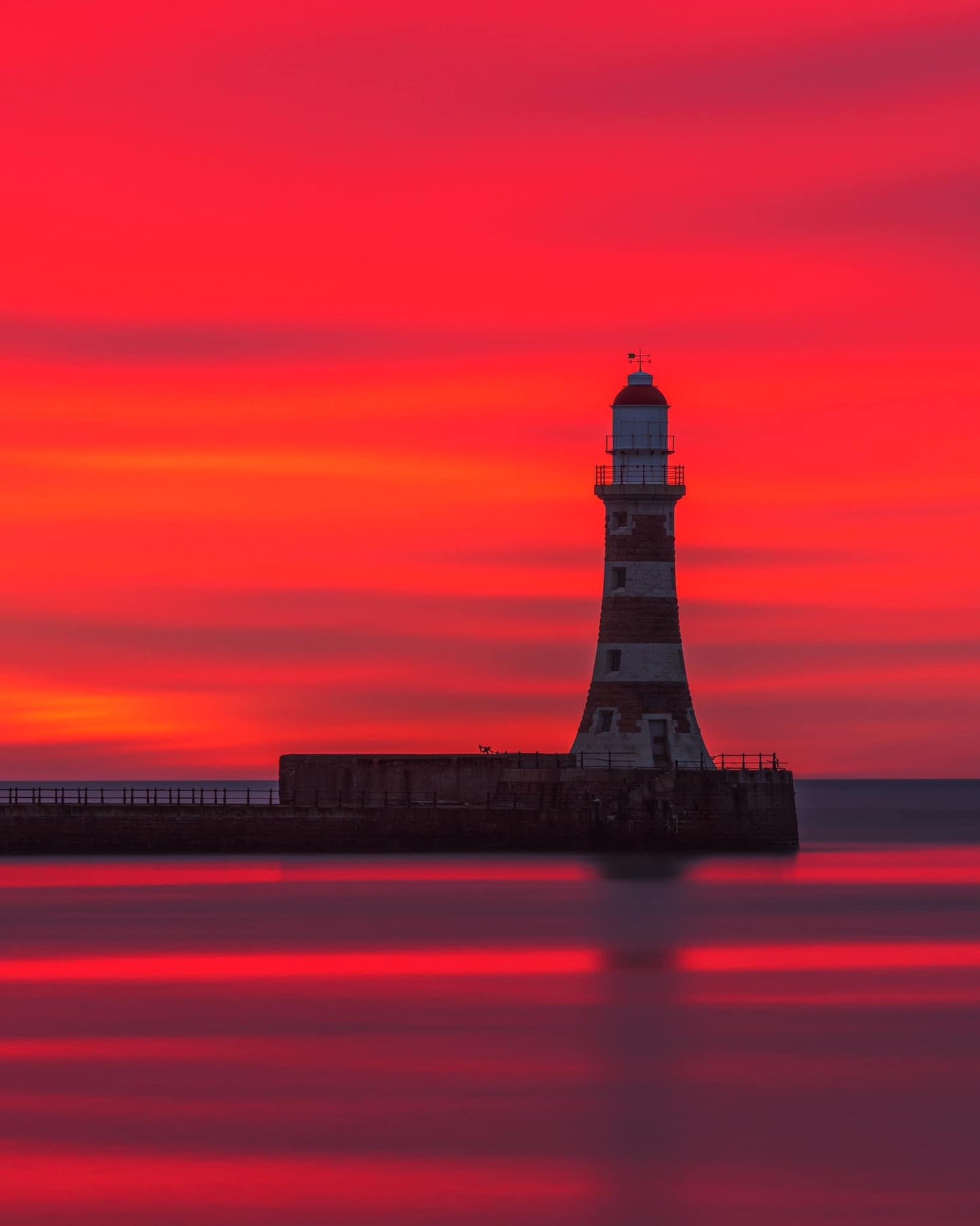 Colourful skies over Roker Lighthouse.