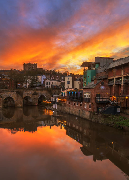 Sunset colours over Elvet Bridge