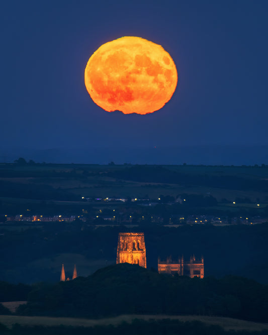 Big moon over Durham Cathedral.