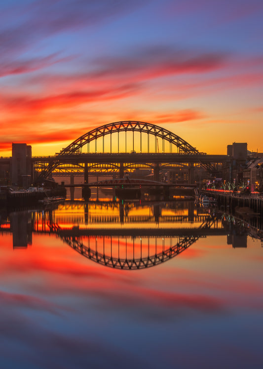 Fabulous sunset sky on Newcastle Quayside.