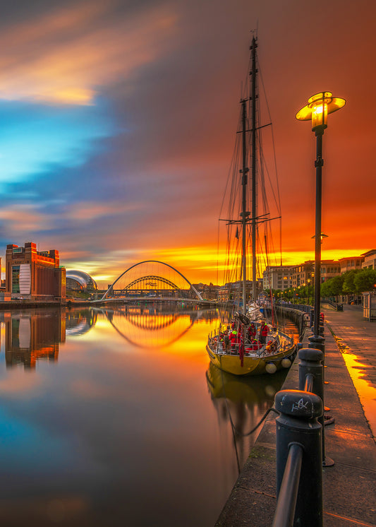 Beautiful sunset skies over Newcastle Quayside after the rain.